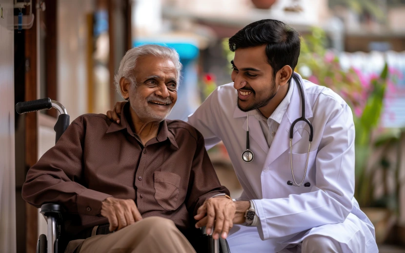 Senior living staff helping residents with everyday tasks